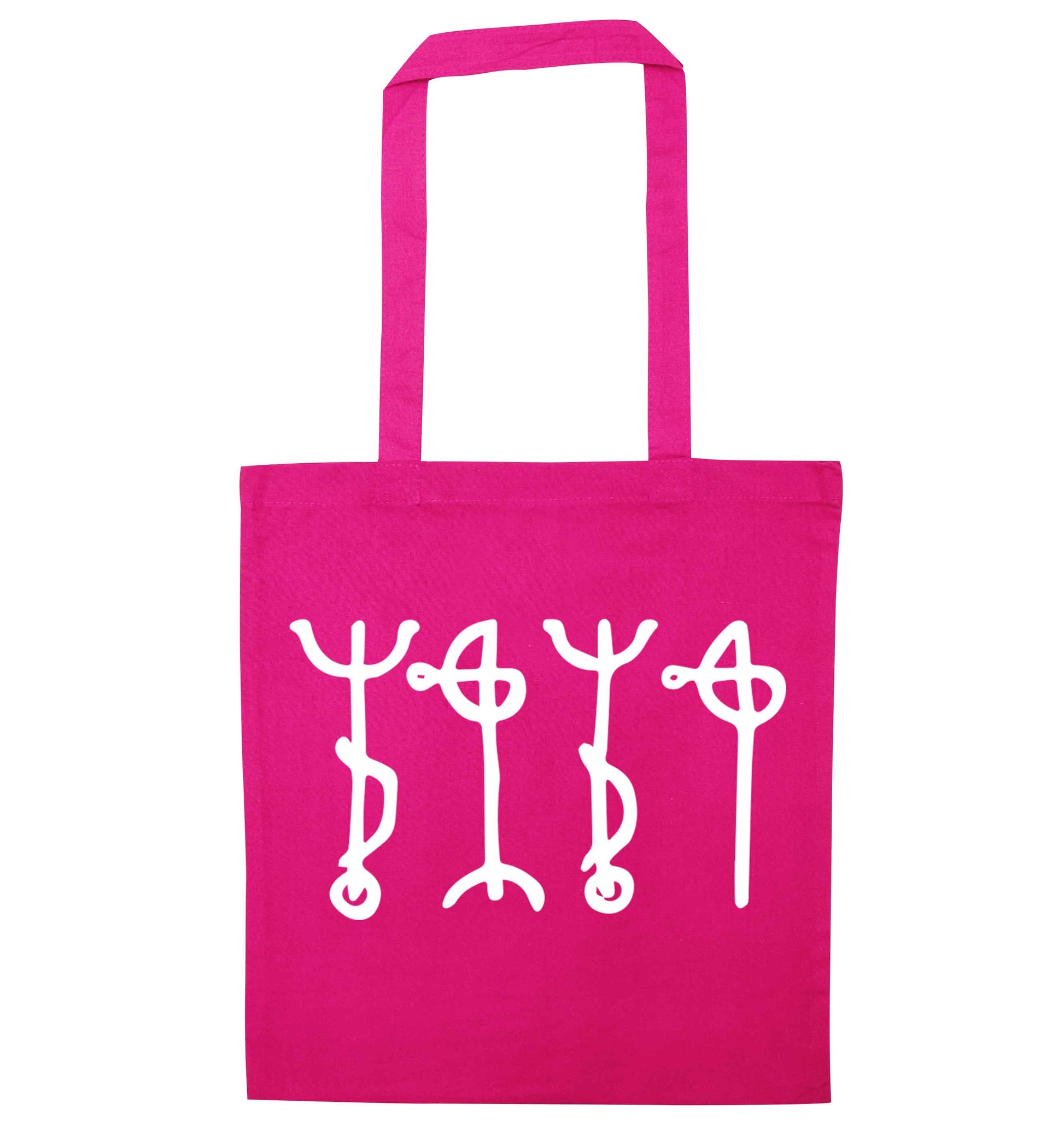 Draumstafir staves pink tote bag