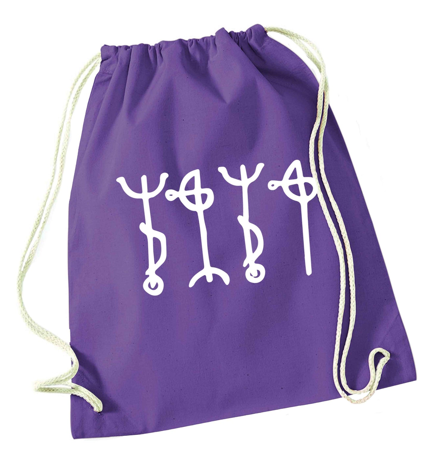 Draumstafir staves purple drawstring bag