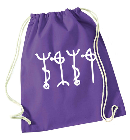 Draumstafir staves purple drawstring bag