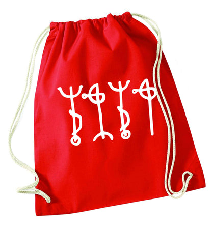 Draumstafir staves red drawstring bag 
