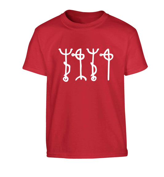Draumstafir staves Children's red Tshirt 12-13 Years