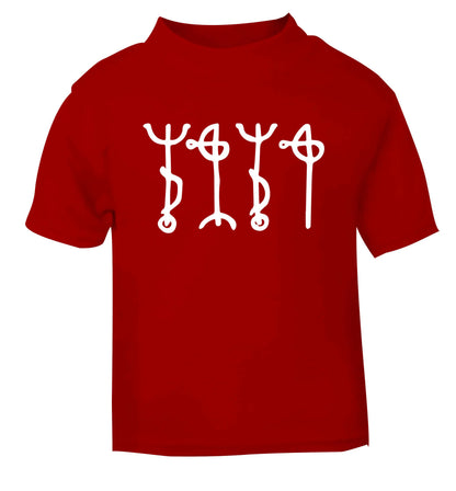 Draumstafir staves red baby toddler Tshirt 2 Years