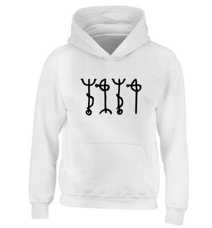 Draumstafir staves children's white hoodie 12-13 Years