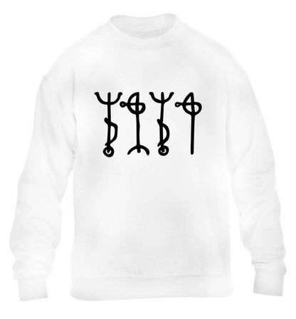 Draumstafir staves children's white sweater 12-13 Years