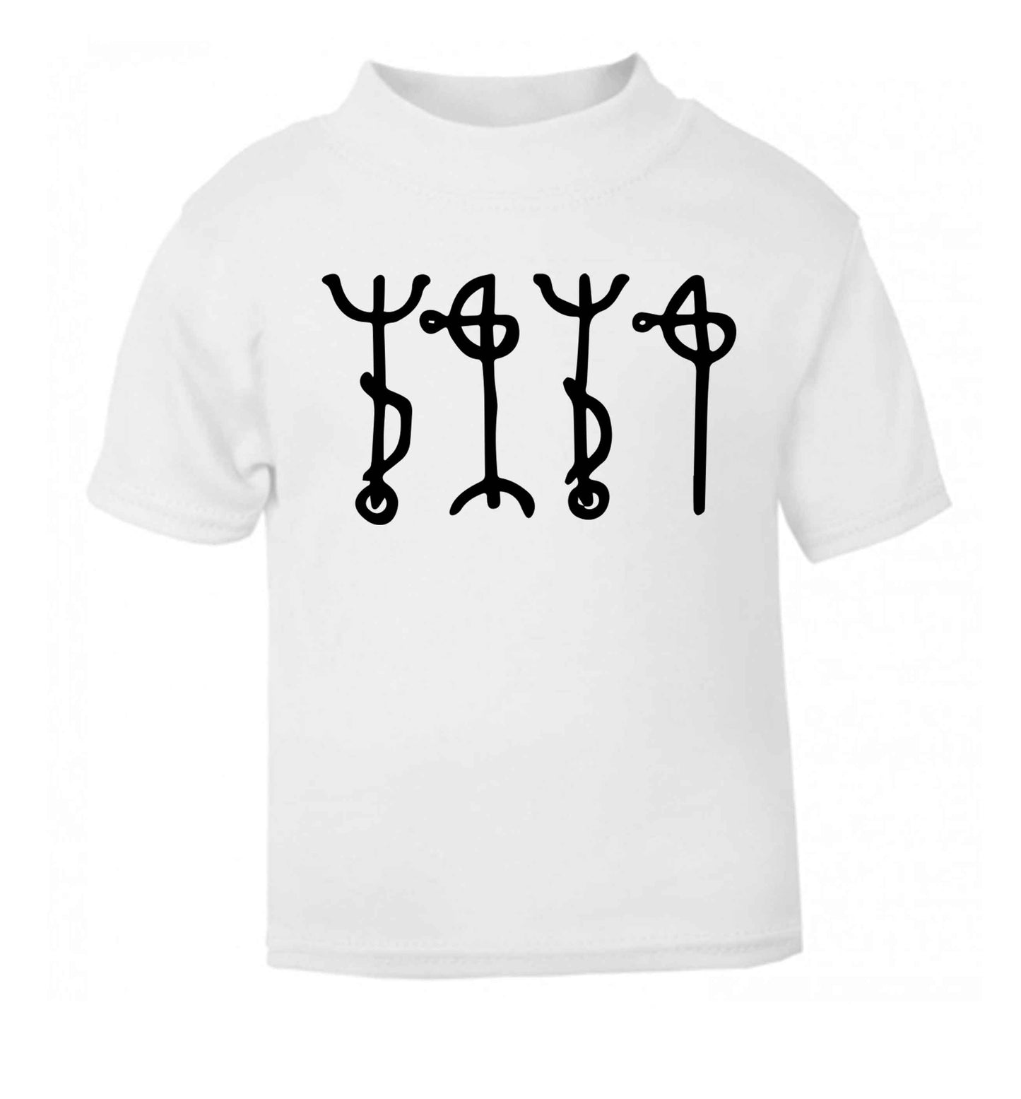 Draumstafir staves white baby toddler Tshirt 2 Years