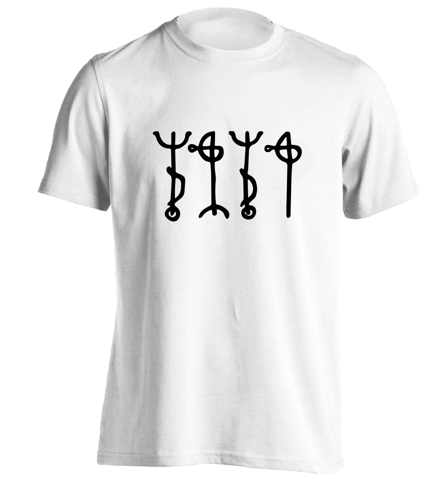 Draumstafir staves adults unisex white Tshirt 2XL