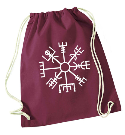 Vegv‚Äö√Ñ√¥sir wayfinder maroon drawstring bag