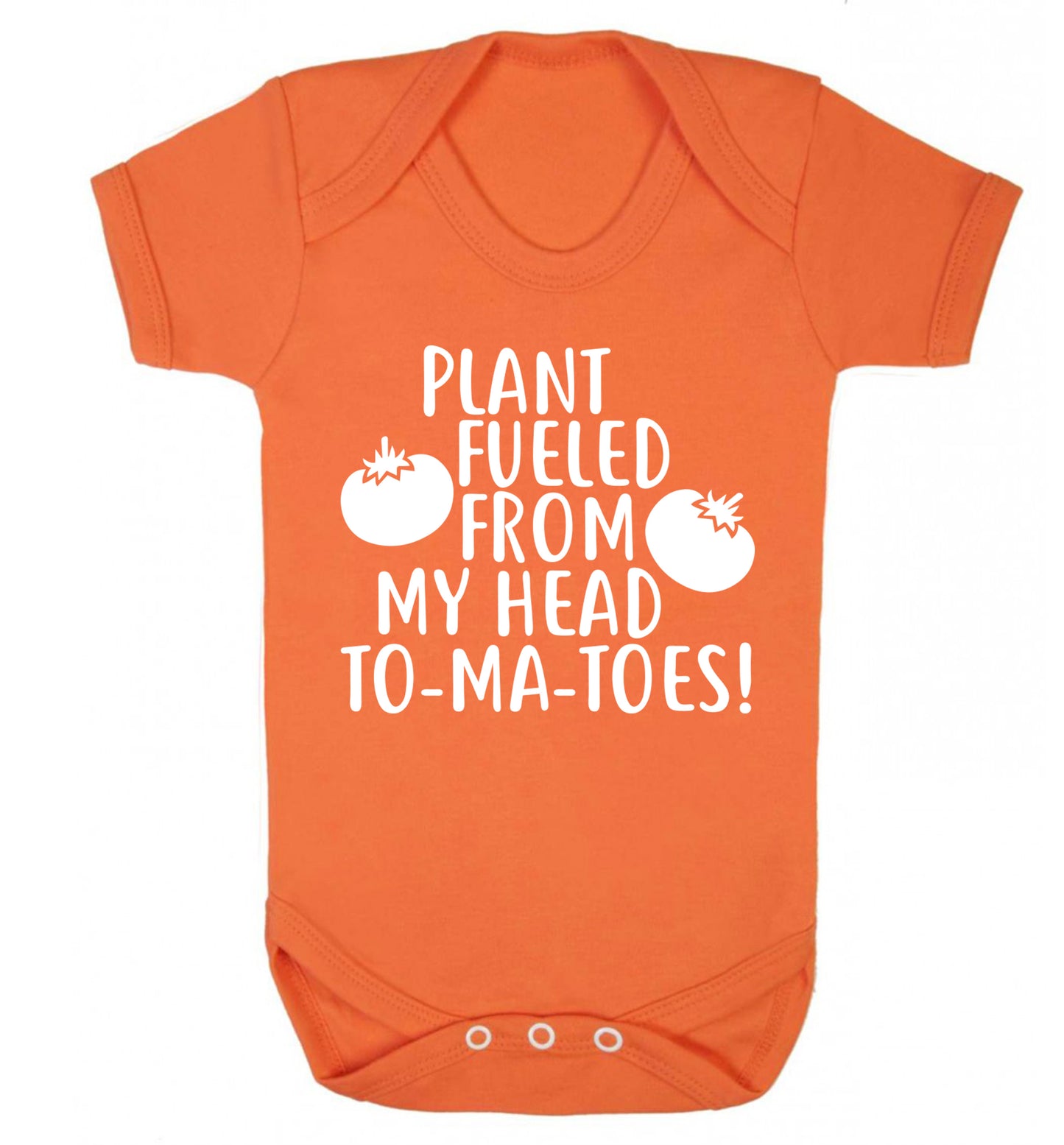 Plant fueled from my head to-ma-toes Baby Vest orange 18-24 months
