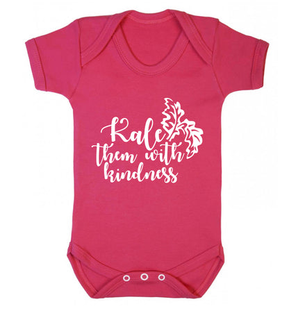 Kale them with kindness Baby Vest dark pink 18-24 months