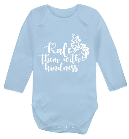 Kale them with kindness Baby Vest long sleeved pale blue 6-12 months