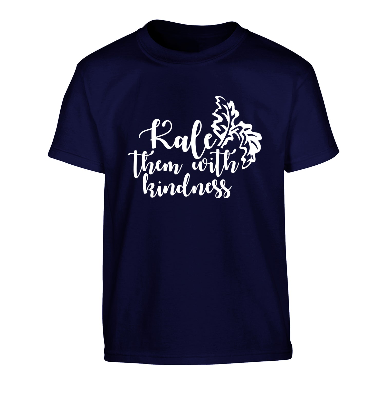 Kale them with kindness Children's navy Tshirt 12-14 Years