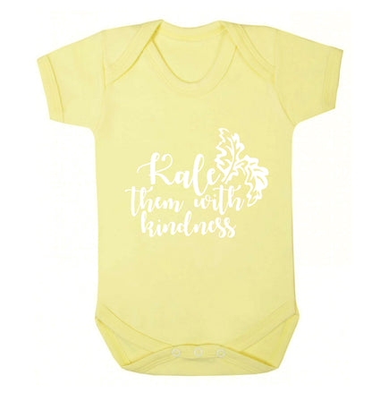 Kale them with kindness Baby Vest pale yellow 18-24 months