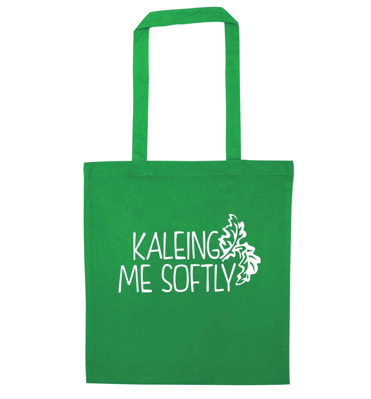 Kaleing me softly green tote bag