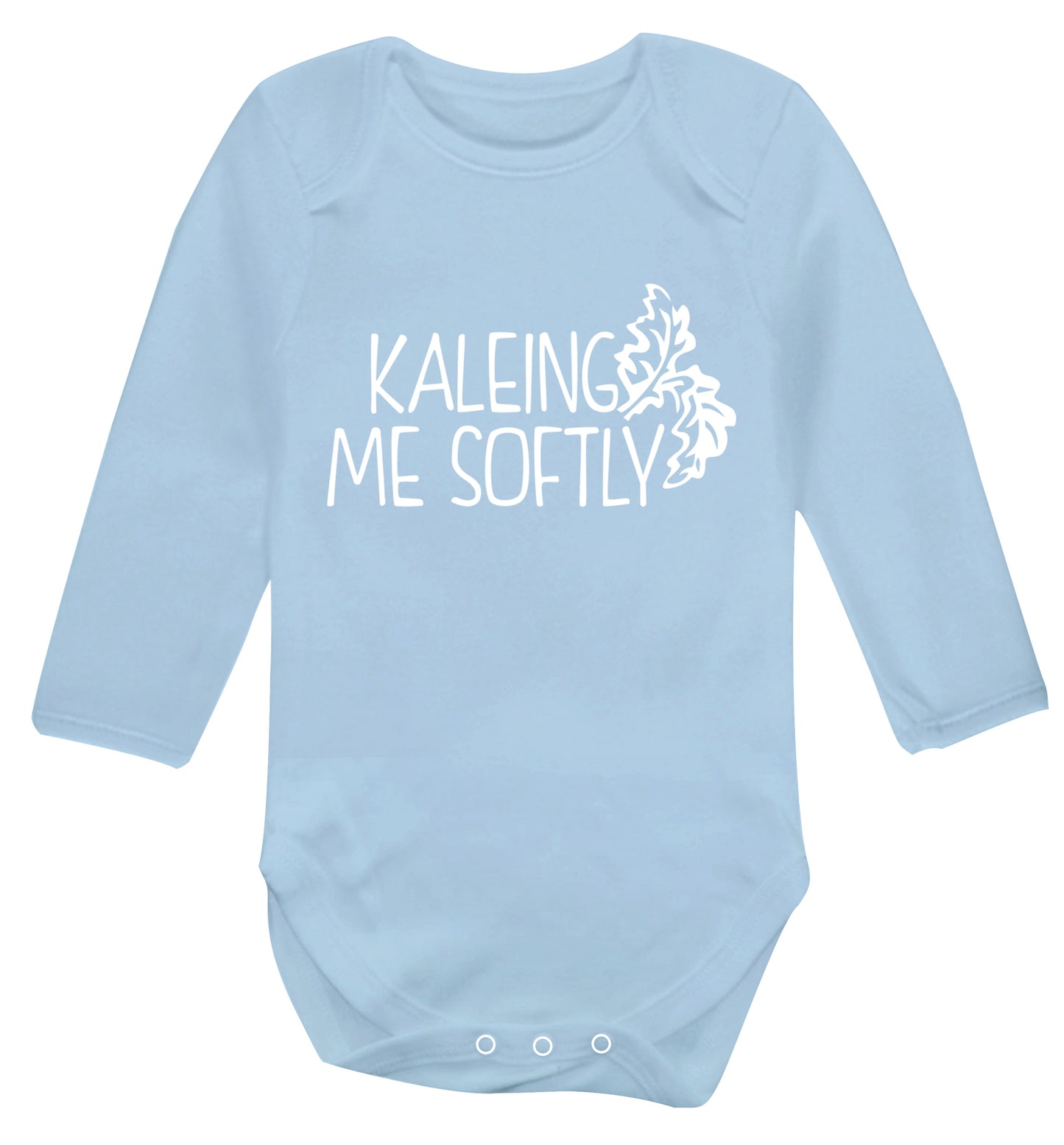 Kaleing me softly Baby Vest long sleeved pale blue 6-12 months