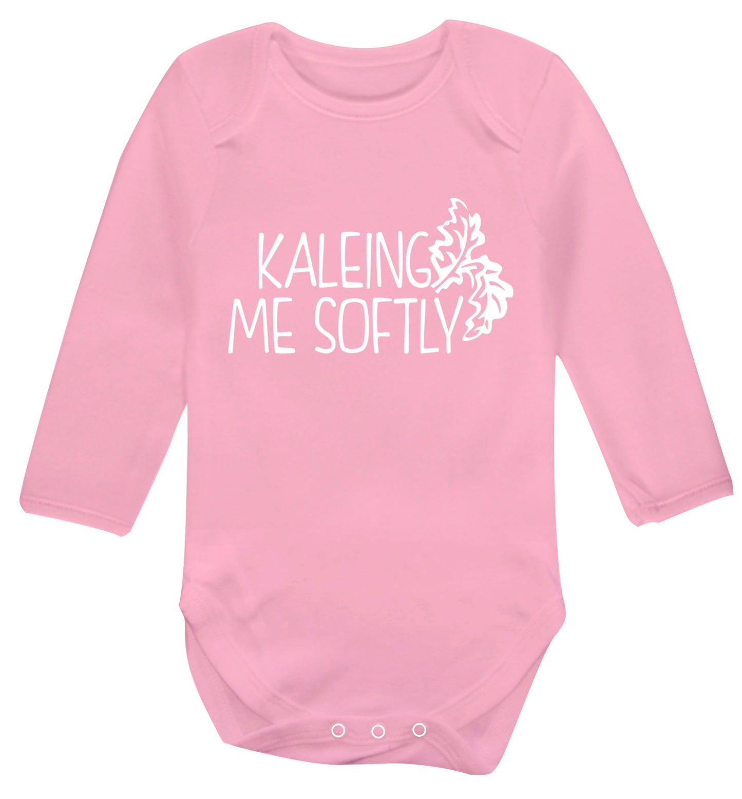Kaleing me softly Baby Vest long sleeved pale pink 6-12 months