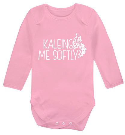 Kaleing me softly Baby Vest long sleeved pale pink 6-12 months