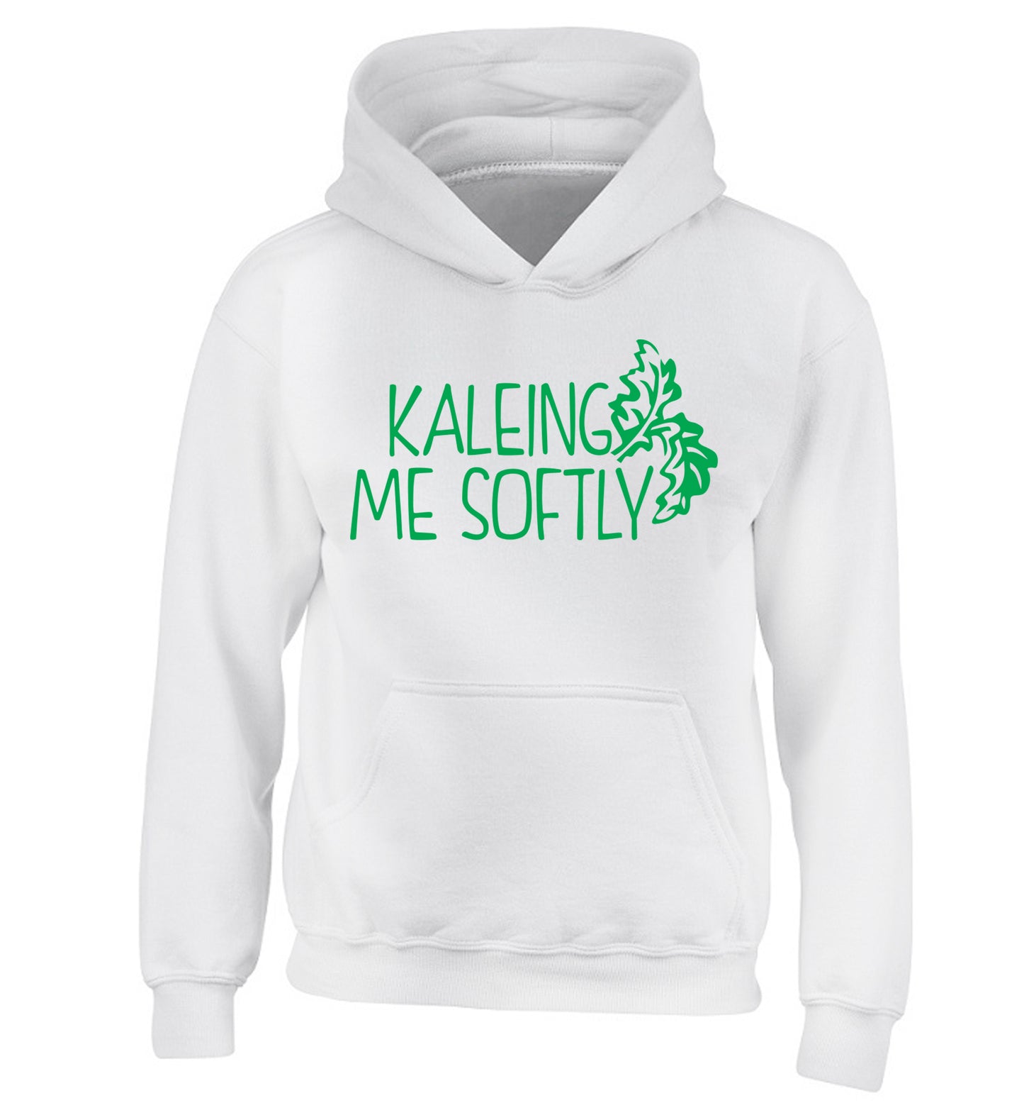 Kaleing me softly children's white hoodie 12-14 Years