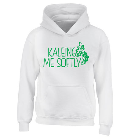 Kaleing me softly children's white hoodie 12-14 Years