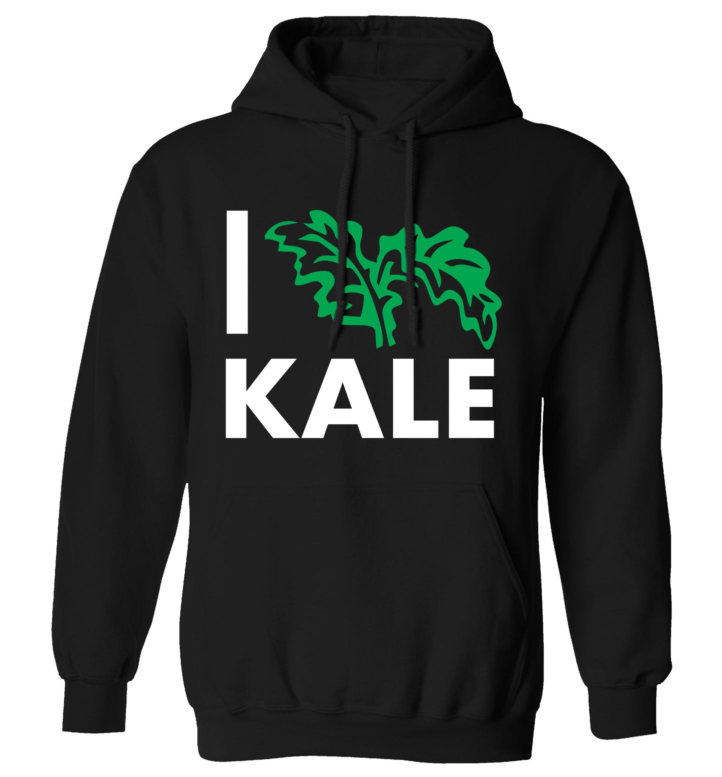 I love kale adults unisex black hoodie 2XL