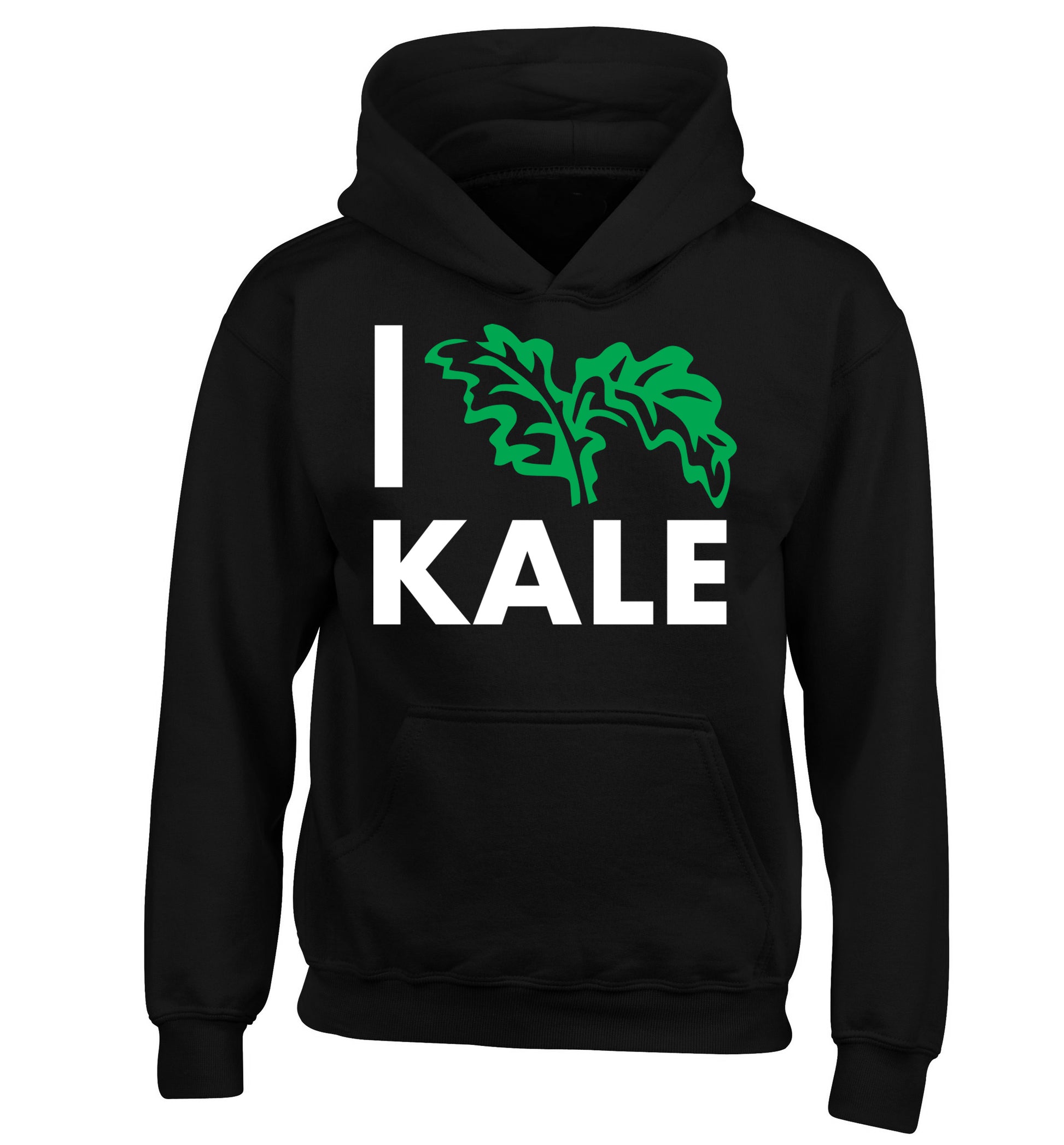 I love kale children's black hoodie 12-14 Years