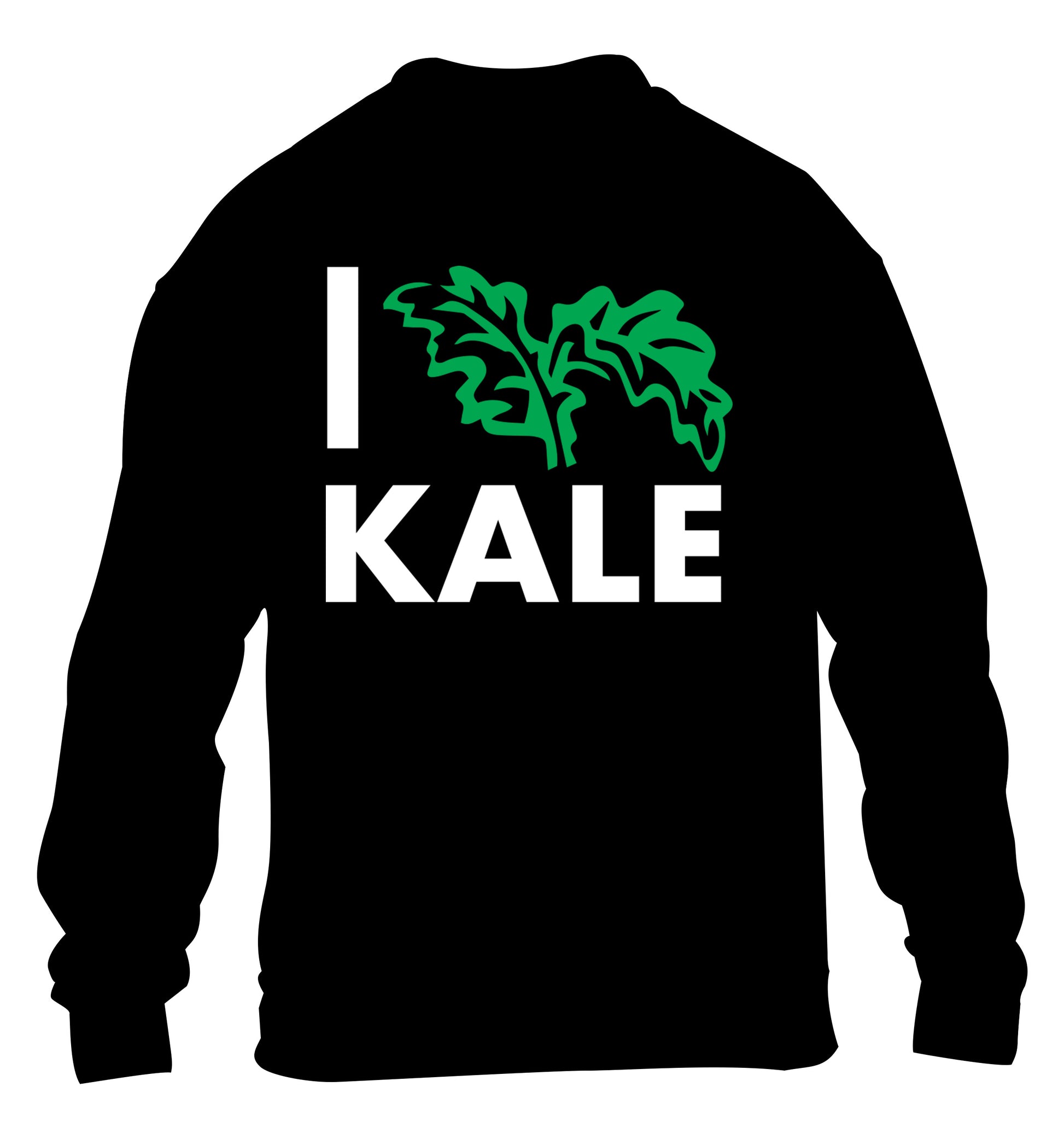 I love kale children's black sweater 12-14 Years