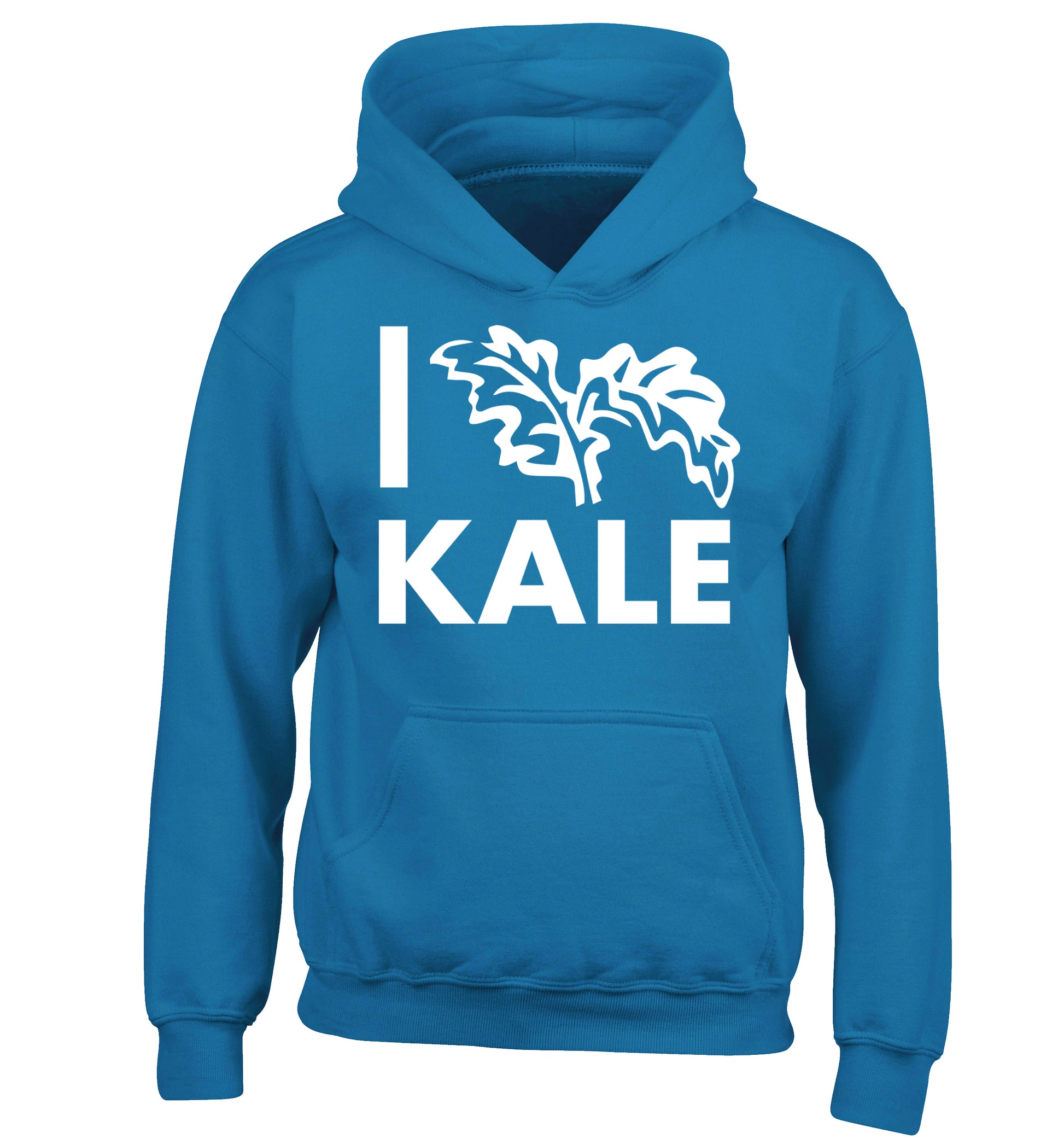 I love kale children's blue hoodie 12-14 Years