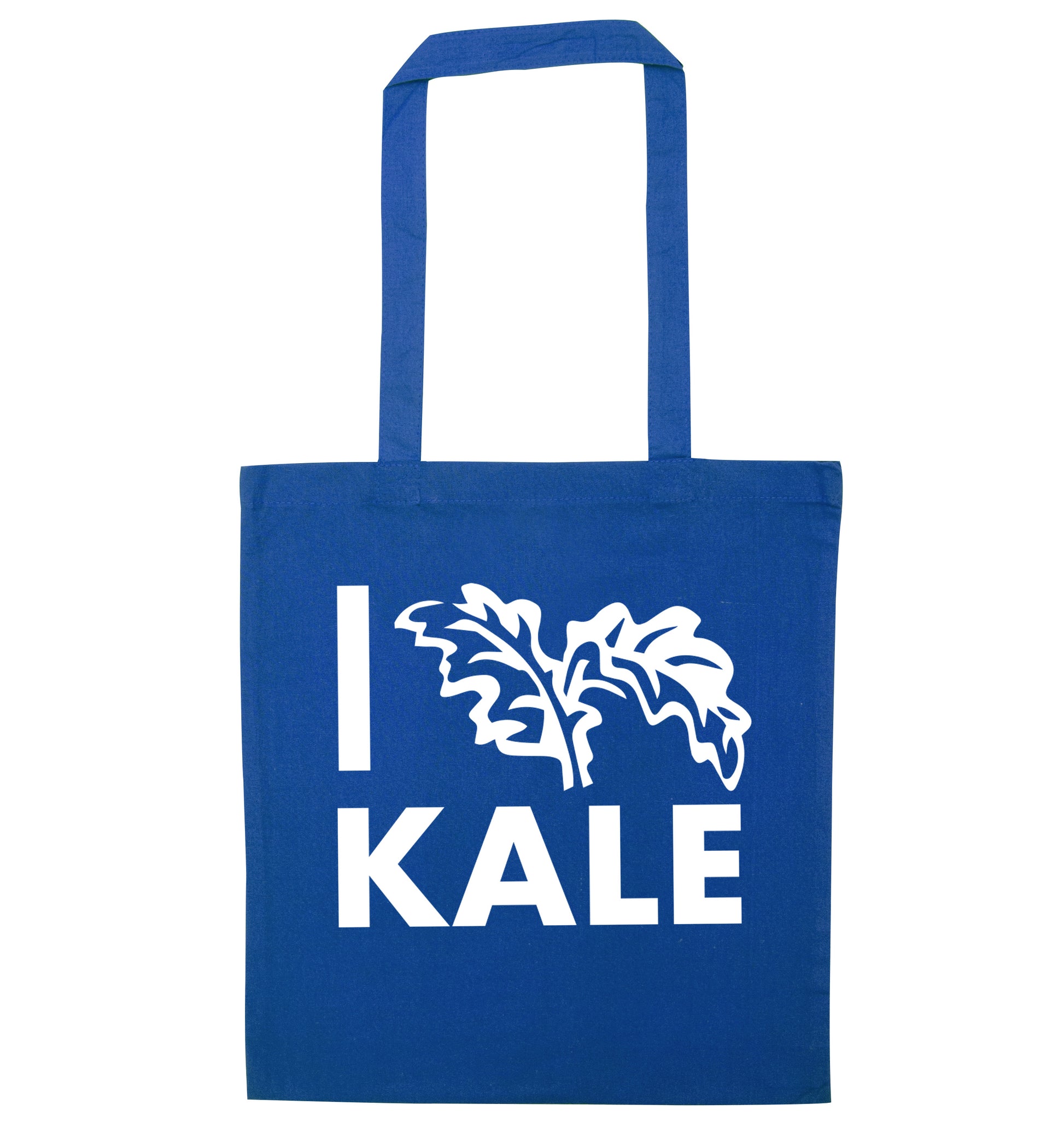 I love kale blue tote bag