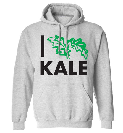 I love kale adults unisex grey hoodie 2XL