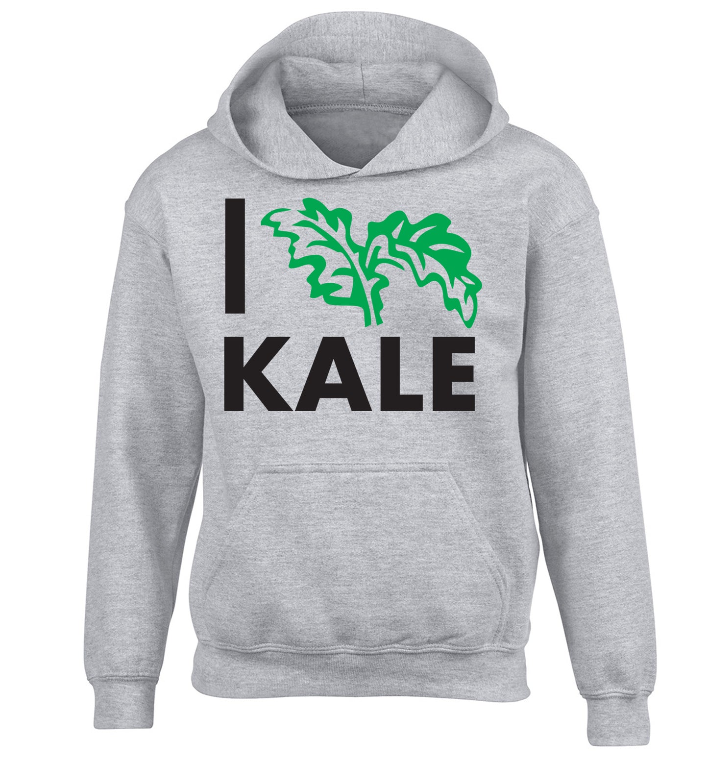 I love kale children's grey hoodie 12-14 Years