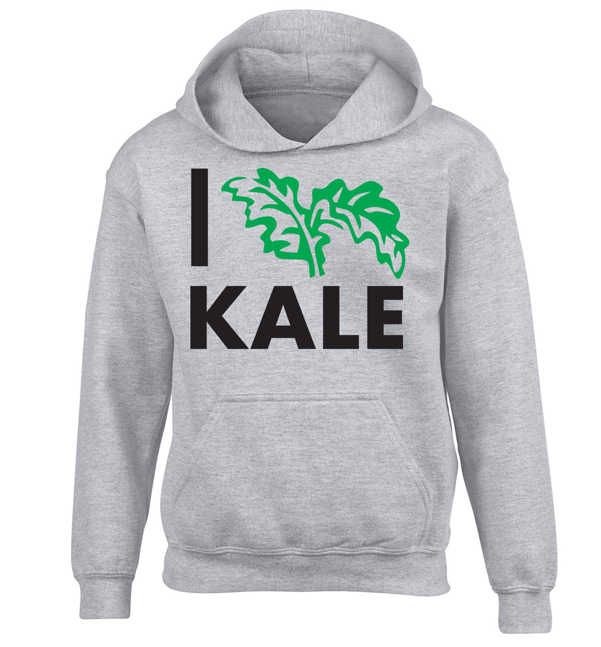 I love kale children's grey hoodie 12-14 Years