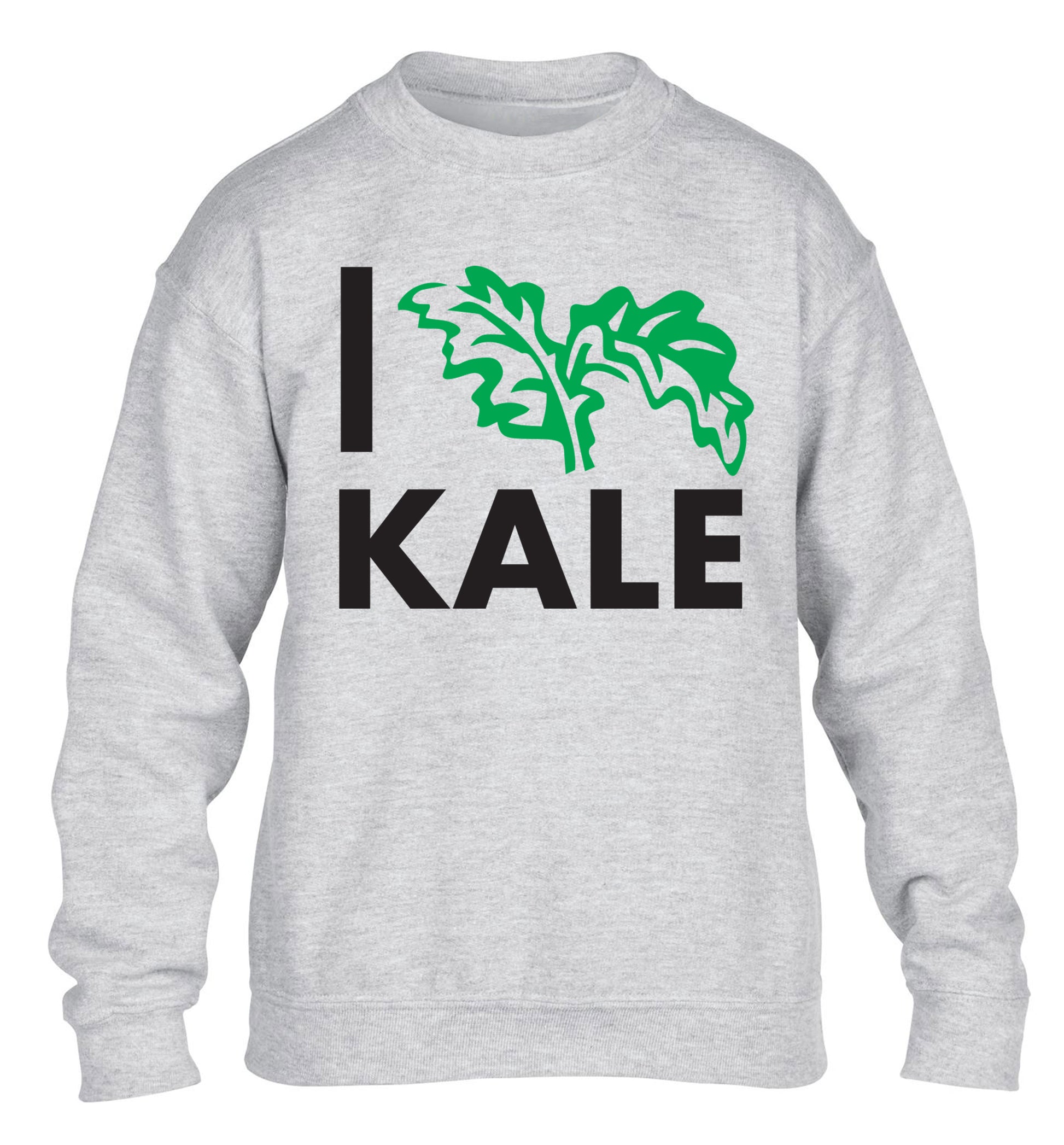 I love kale children's grey sweater 12-14 Years