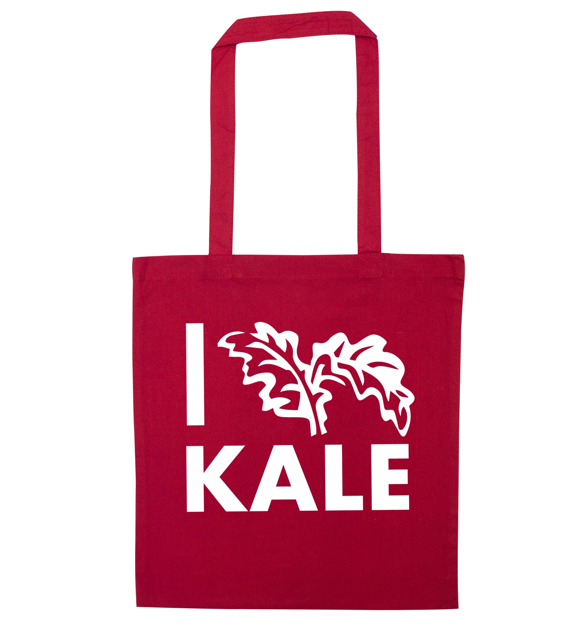 I love kale red tote bag