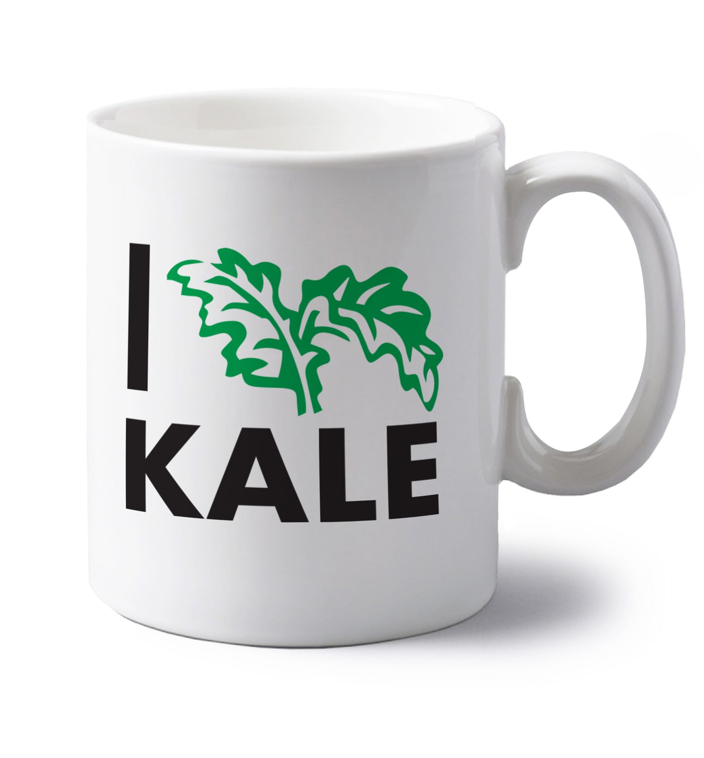 I love kale left handed white ceramic mug 