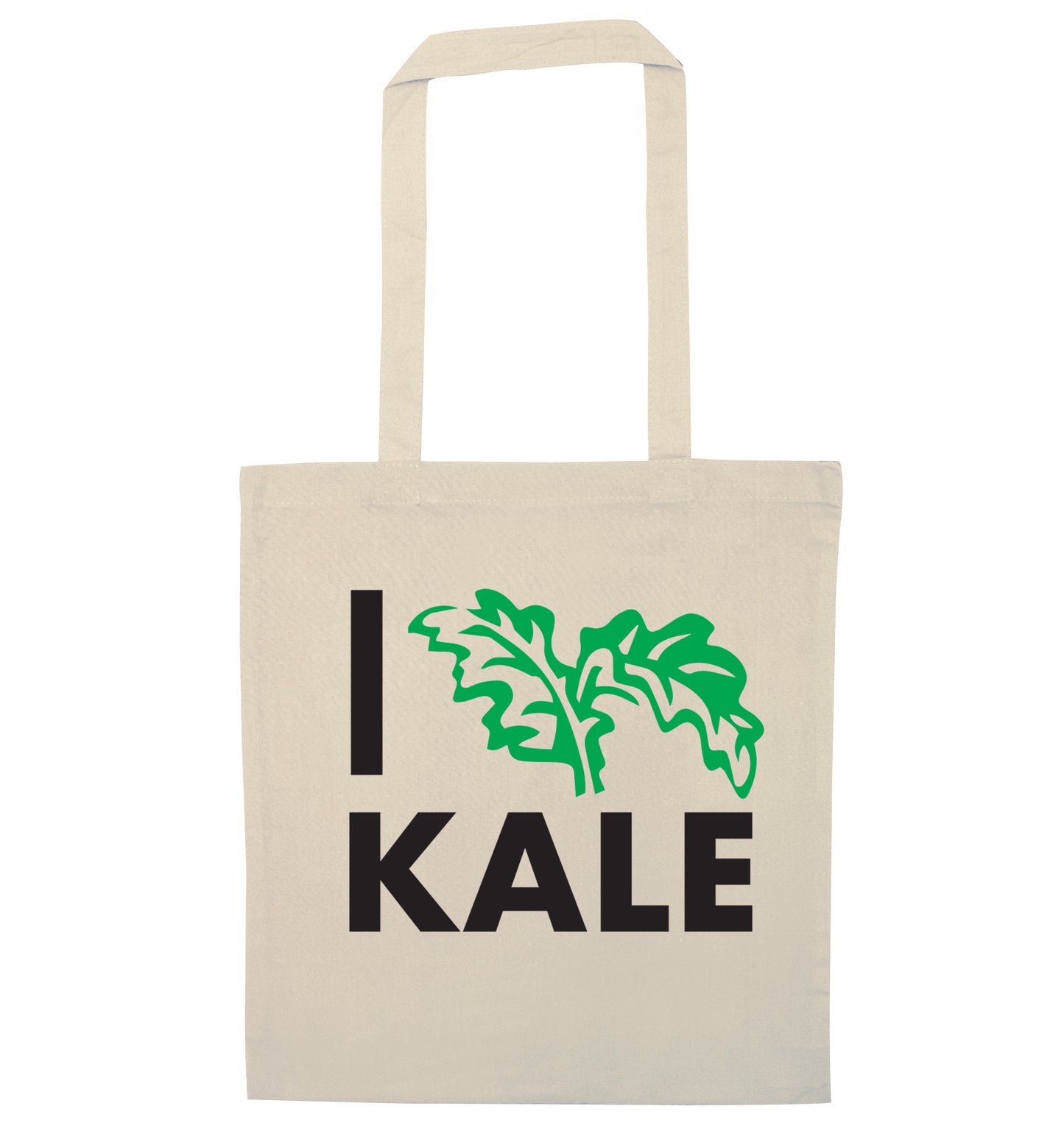 I love kale natural tote bag