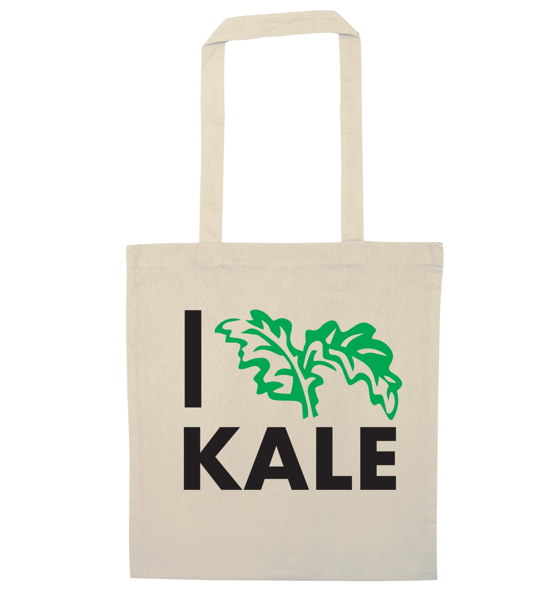 I love kale natural tote bag