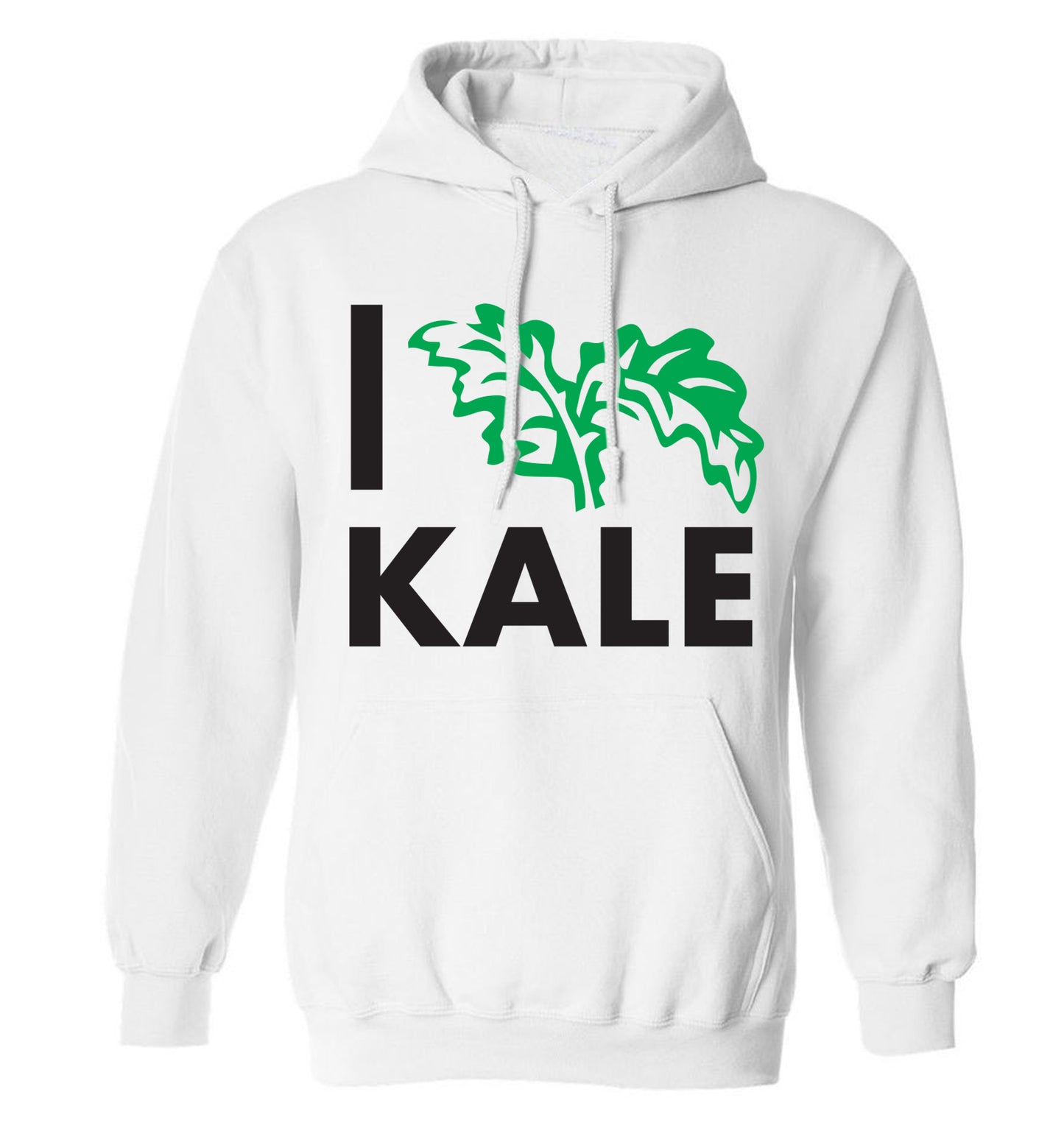I love kale adults unisex white hoodie 2XL