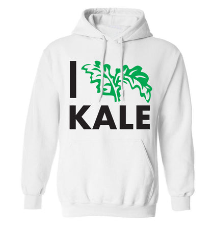 I love kale adults unisex white hoodie 2XL