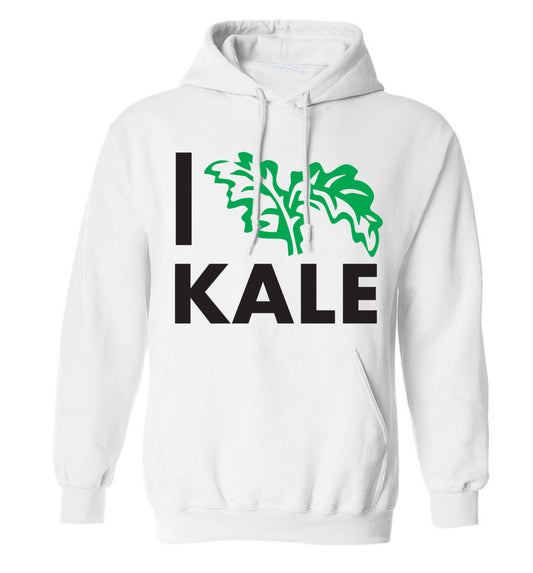 I love kale adults unisex white hoodie 2XL