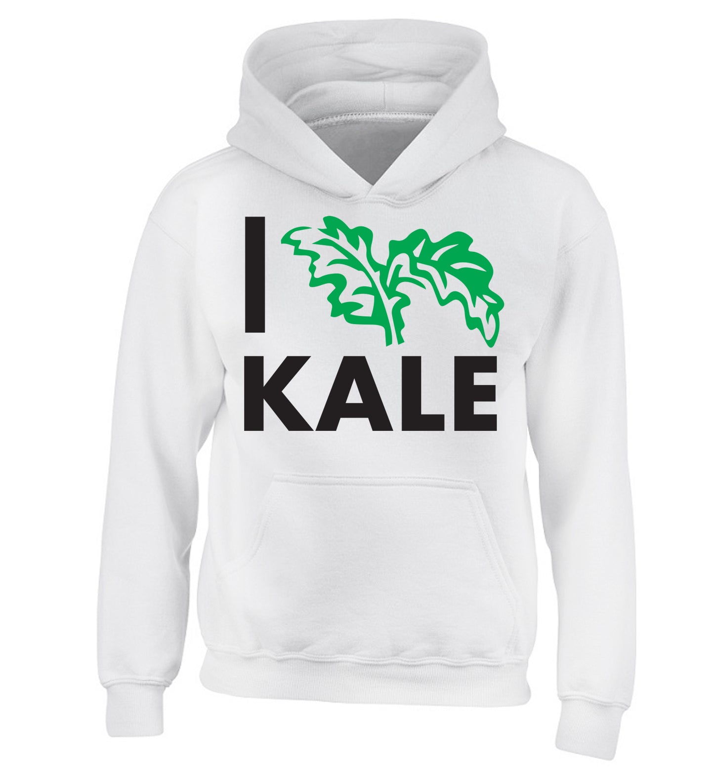 I love kale children's white hoodie 12-14 Years