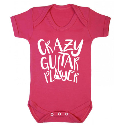 Crazy guitar player Baby Vest dark pink 18-24 months