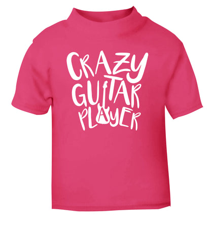Crazy guitar player pink Baby Toddler Tshirt 2 Years