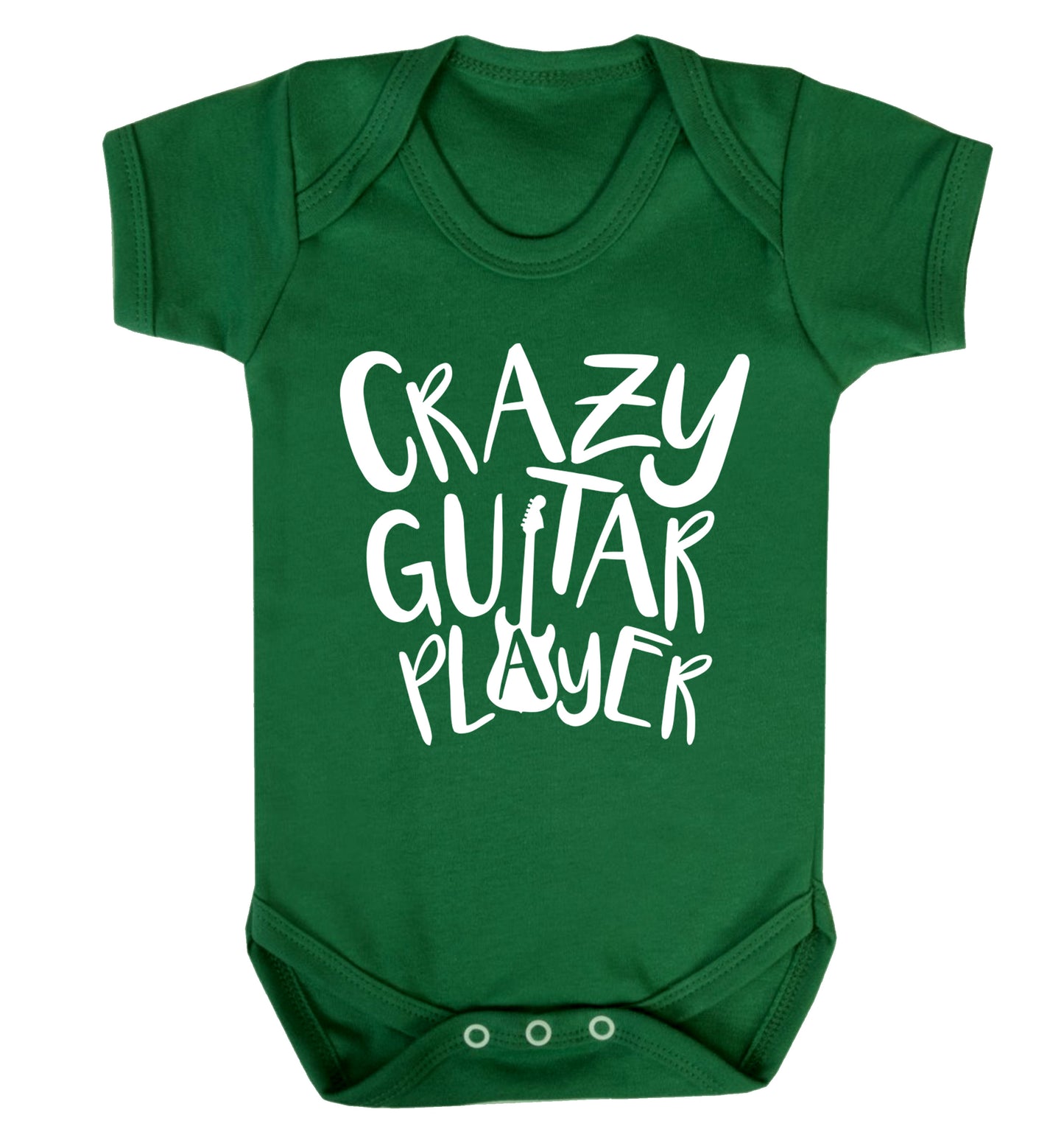 Crazy guitar player Baby Vest green 18-24 months