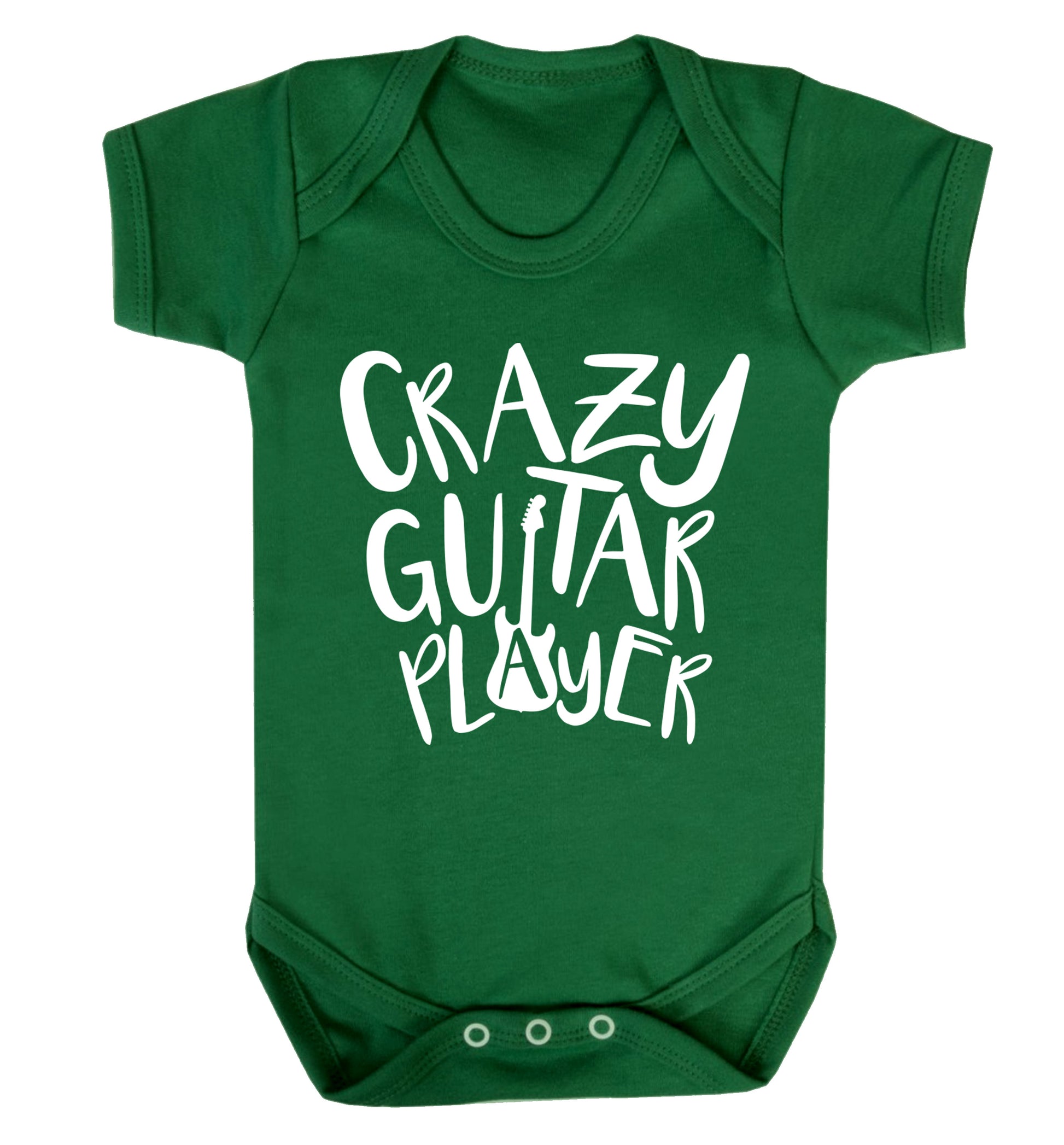 Crazy guitar player Baby Vest green 18-24 months