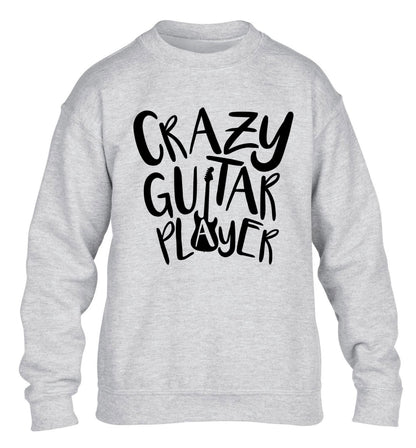 Crazy guitar player children's grey sweater 12-14 Years