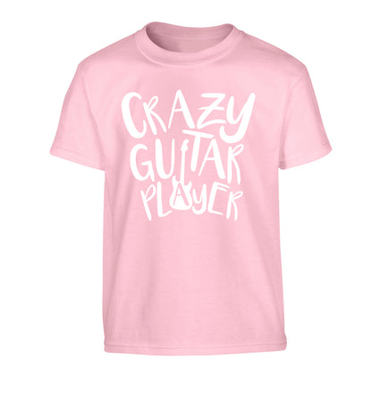 Crazy guitar player Children's light pink Tshirt 12-14 Years
