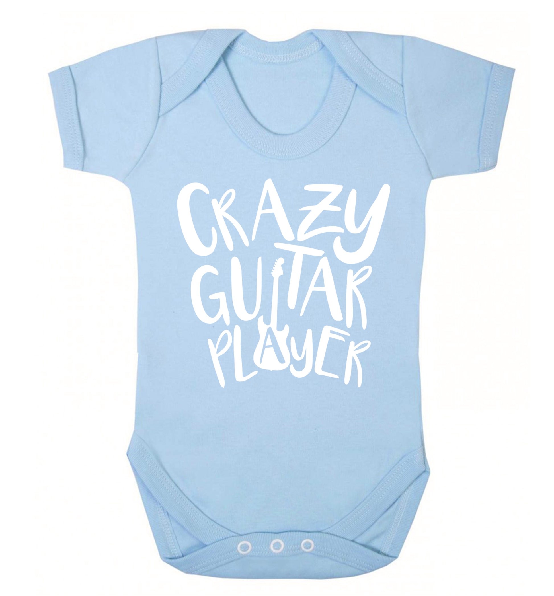 Crazy guitar player Baby Vest pale blue 18-24 months