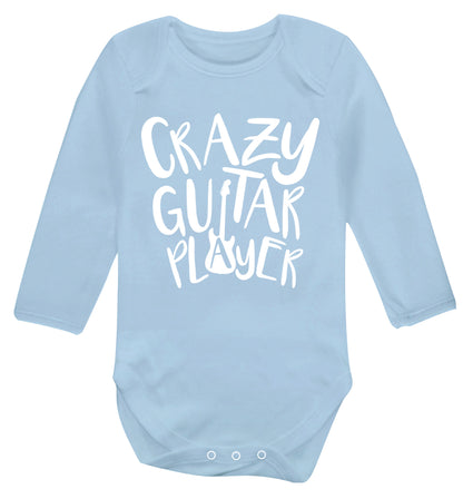 Crazy guitar player Baby Vest long sleeved pale blue 6-12 months