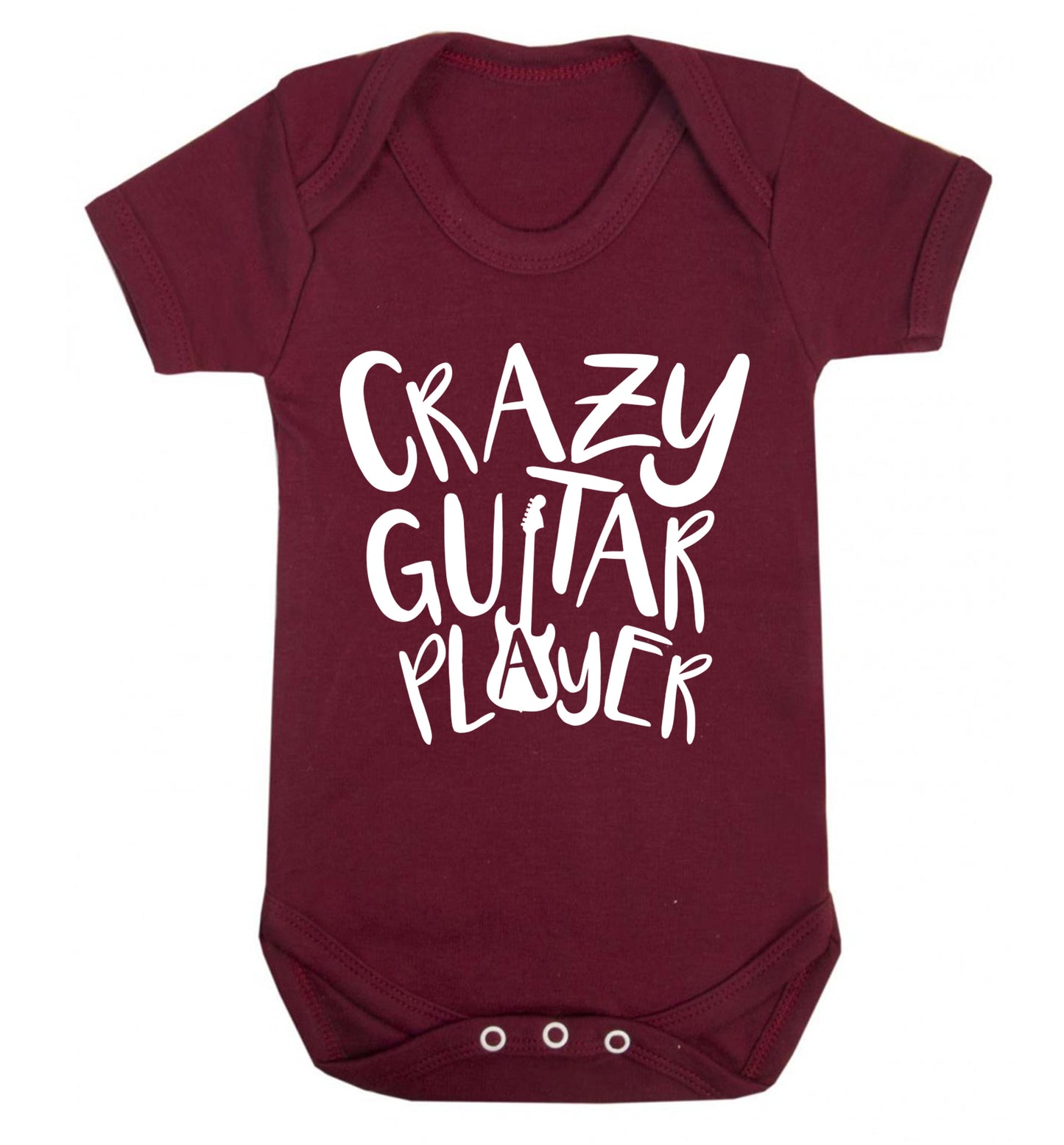 Crazy guitar player Baby Vest maroon 18-24 months