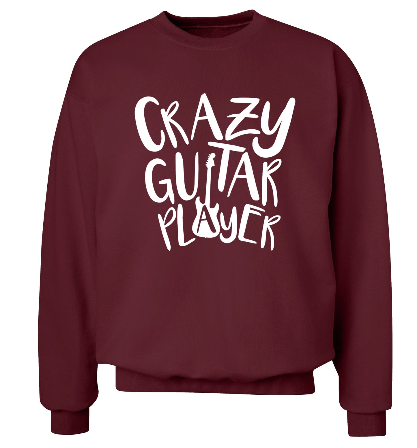 Crazy guitar player Adult's unisex maroon Sweater 2XL