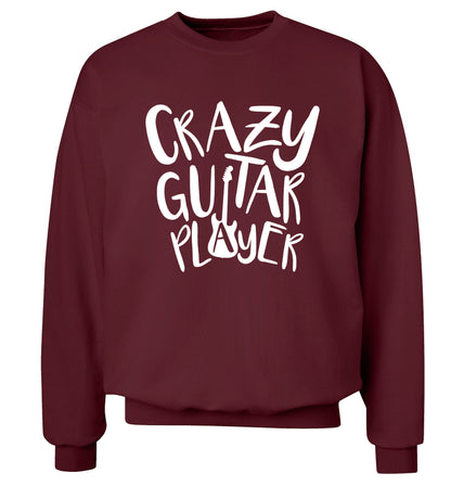 Crazy guitar player Adult's unisex maroon Sweater 2XL
